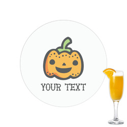 Halloween Pumpkin Printed Drink Topper - 2.15" (Personalized)