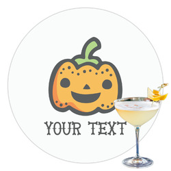 Halloween Pumpkin Printed Drink Topper - 3.5" (Personalized)