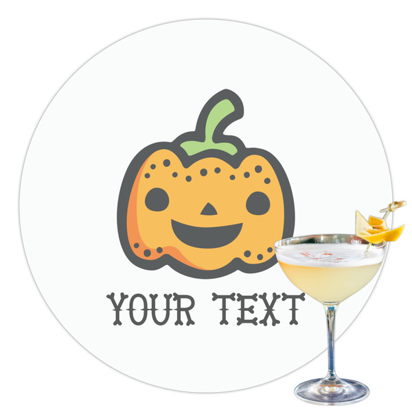 Custom Halloween Pumpkin Printed Drink Topper - 3.5" (Personalized)
