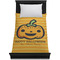 Halloween Pumpkin Duvet Cover - Twin XL - On Bed - No Prop