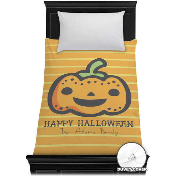 Custom Halloween Pumpkin Duvet Cover - Twin XL (Personalized)