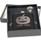 Halloween Pumpkin Engraved Black Flask Gift Set