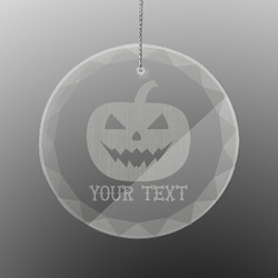 Halloween Pumpkin Engraved Glass Ornament - Round (Personalized)