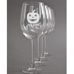 Halloween Pumpkin Wine Glasses (Set of 4) (Personalized)