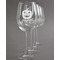 Halloween Pumpkin Engraved Wine Glasses Set of 4 - Front View