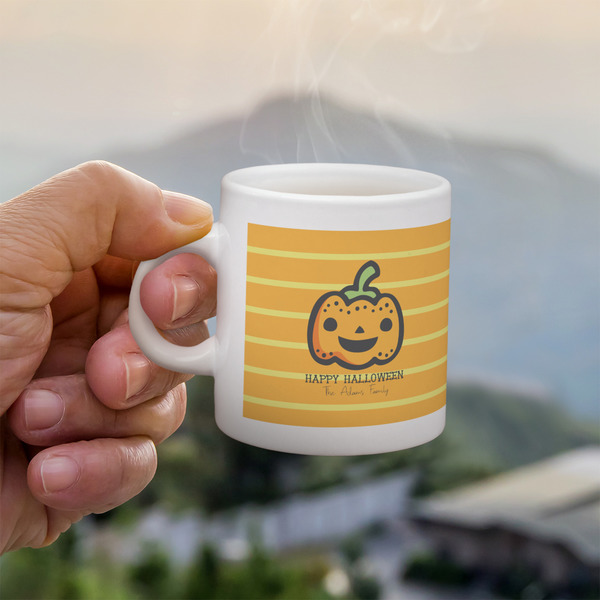 Halloween Pumpkin Espresso Cup - 3oz LIFESTYLE (new hand)