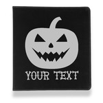 Halloween Pumpkin Leather Binder - 1" - Black (Personalized)