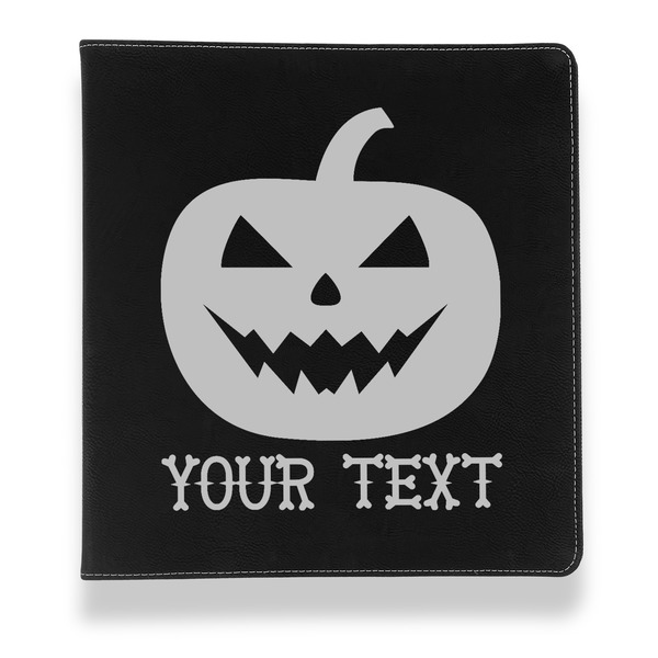 Halloween Pumpkin Leather Binder - 1" - Black - Front View