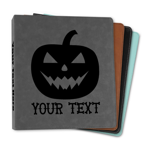 Custom Halloween Pumpkin Leather Binder - 1" (Personalized)