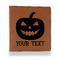 Halloween Pumpkin Leather Binder - 1" - Rawhide - Front View