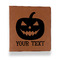 Halloween Pumpkin Leather Binder - 1" - Rawhide (Personalized)