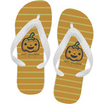 Halloween Pumpkin Flip Flops - Medium (Personalized)