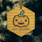 Halloween Pumpkin Frosted Glass Ornament - Hexagon (Lifestyle)