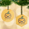 Halloween Pumpkin Flat Glass Ornament w/ Name or Text