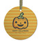 Halloween Pumpkin Frosted Glass Ornament - Round
