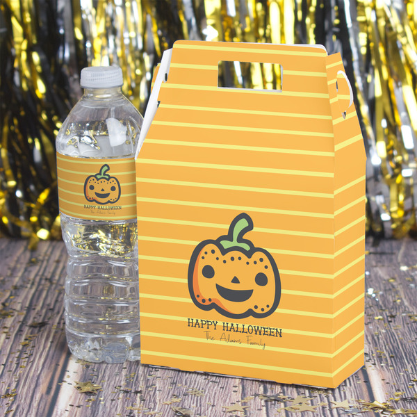 Halloween Pumpkin Gable Favor Box - In Context
