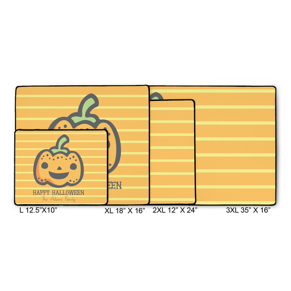 Halloween Pumpkin Gaming Mats - SIZE CHART