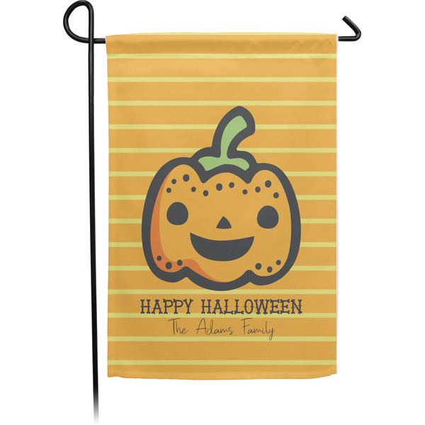 Custom Halloween Pumpkin Small Garden Flag - Single Sided w/ Name or Text
