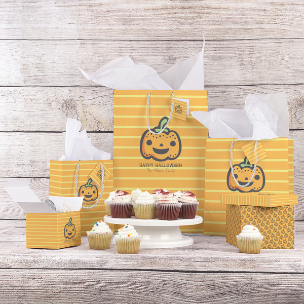 Halloween Pumpkin Gift Bags - In Context