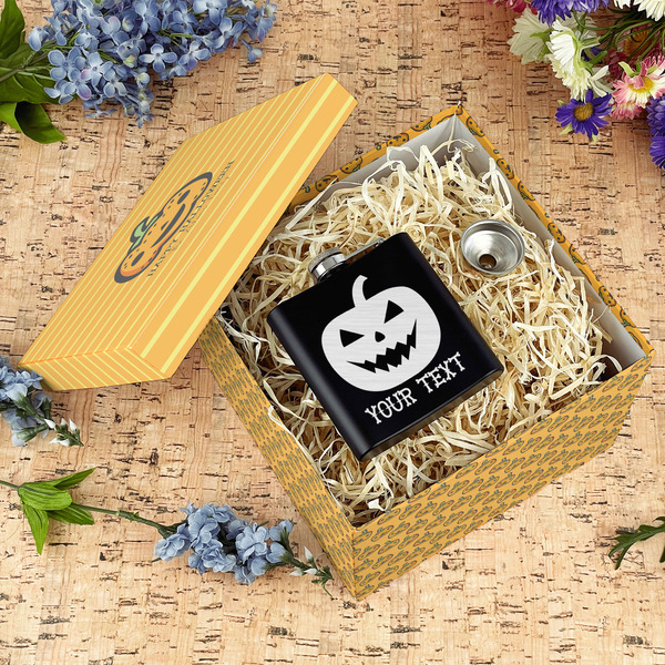 Halloween Pumpkin Gift Boxes with Lid - Canvas Wrapped - Large - In Context