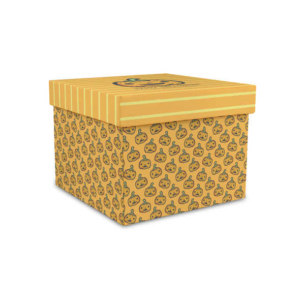 Custom Halloween Pumpkin Gift Box with Lid - Canvas Wrapped - Small (Personalized)