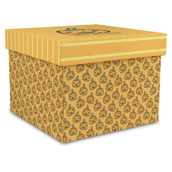 Custom Halloween Pumpkin Gift Box with Lid - Canvas Wrapped - XX-Large (Personalized)