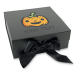 Halloween Pumpkin Gift Box with Magnetic Lid - Black (Personalized)