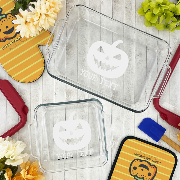 Halloween Pumpkin Glass Baking Dish Set - LIFESTYLE