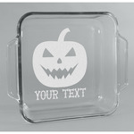 Halloween Pumpkin Glass Cake Dish - 8in x 8in (Personalized)