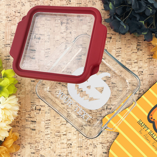 Halloween Pumpkin Glass Cake Dish - LIFESTYLE (8x8)