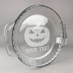 Halloween Pumpkin Glass Pie Dish - 9.5in Round (Personalized)