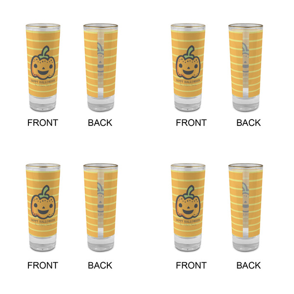 Halloween Pumpkin Glass Shot Glass - 2 oz - Set of 4 - APPROVAL