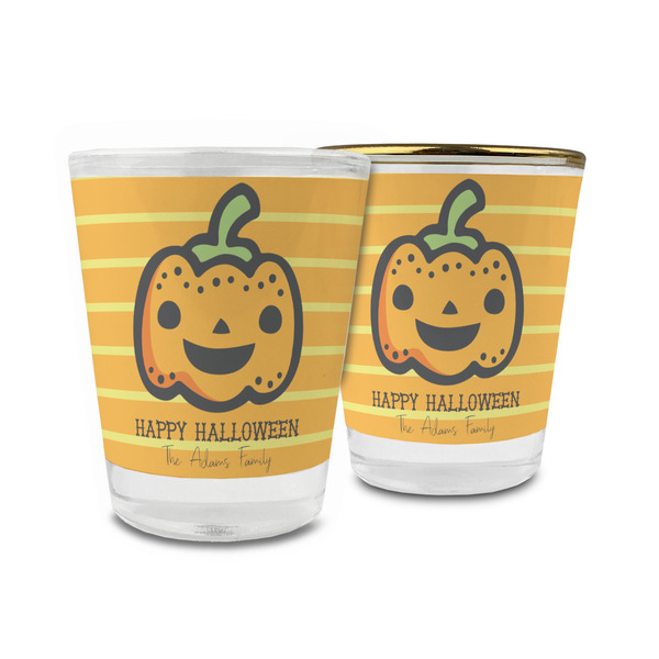 Custom Halloween Pumpkin Glass Shot Glass - 1.5 oz (Personalized)