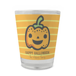 Halloween Pumpkin Glass Shot Glass - 1.5 oz - Set of 4 (Personalized)