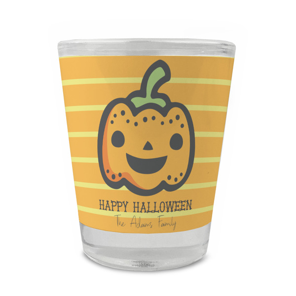 Custom Halloween Pumpkin Glass Shot Glass - 1.5 oz - Set of 4 (Personalized)