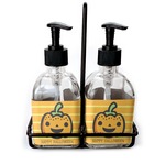 Halloween Pumpkin Glass Soap & Lotion Bottle Set (Personalized)