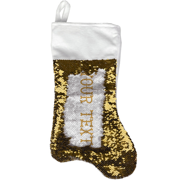 Halloween Pumpkin Gold Sequin Stocking - Front