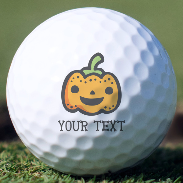 Custom Halloween Pumpkin Golf Balls - Titleist Pro V1 - Set of 3 (Personalized)