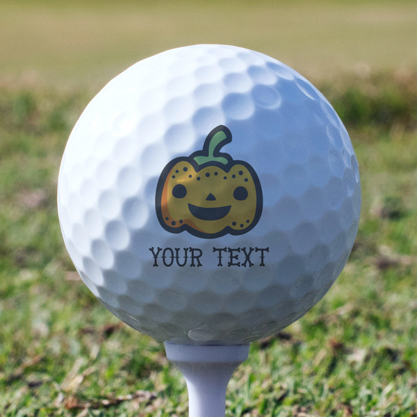 Halloween Pumpkin Golf Ball - Branded - Tee