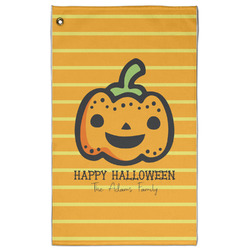Halloween Pumpkin Golf Towel - Poly-Cotton Blend w/ Name or Text