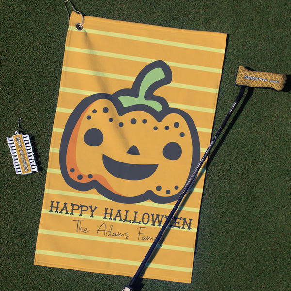 Custom Halloween Pumpkin Golf Towel Gift Set (Personalized)
