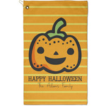 Halloween Pumpkin Golf Towel - Poly-Cotton Blend - Small w/ Name or Text