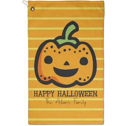 Halloween Pumpkin Golf Towel - Poly-Cotton Blend - Small w/ Name or Text