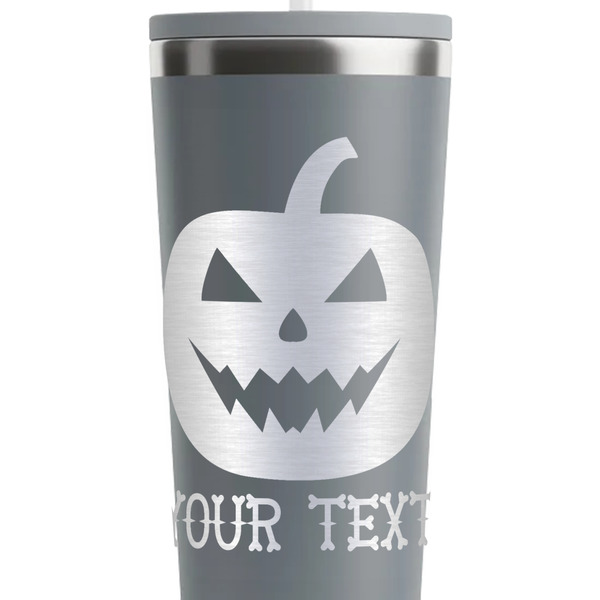 Halloween Pumpkin Grey RTIC Everyday Tumbler - 28 oz. - Close Up