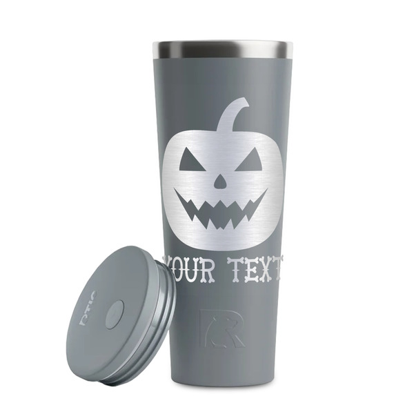 Halloween Pumpkin Grey RTIC Everyday Tumbler - 28 oz. - Lid Off