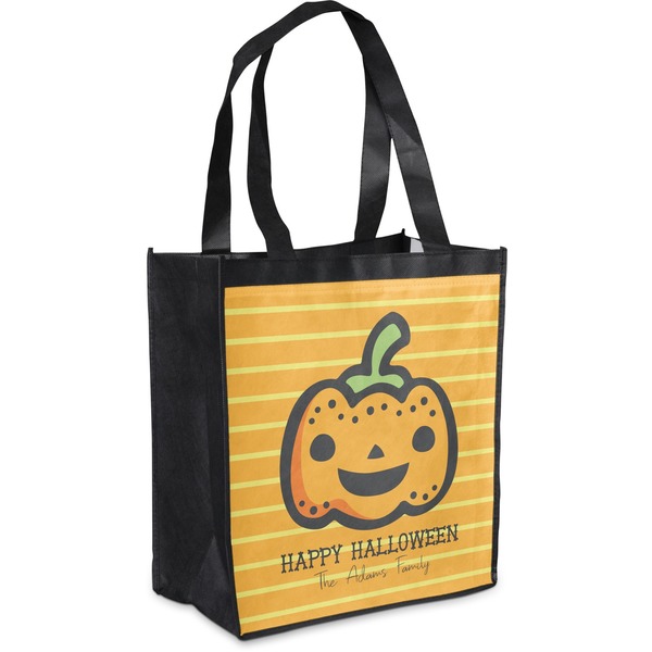 Custom Halloween Pumpkin Grocery Bag (Personalized)