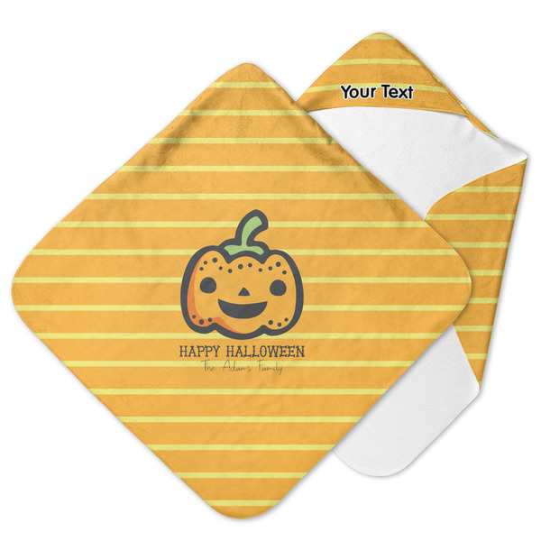 Custom Halloween Pumpkin Hooded Baby Towel (Personalized)