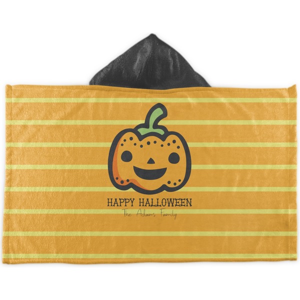 Custom Halloween Pumpkin Kids Hooded Towel (Personalized)