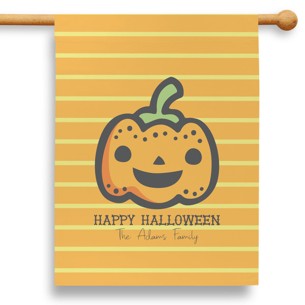 Custom Halloween Pumpkin 28" House Flag - Single Sided (Personalized)