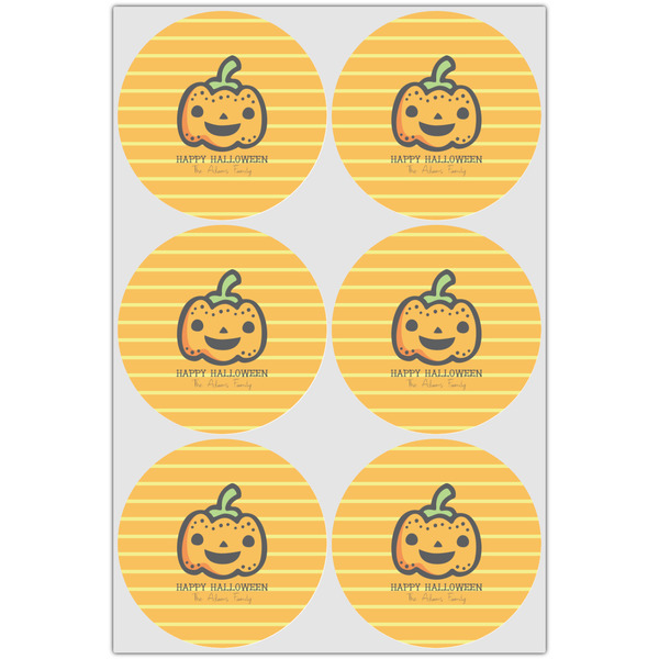 Halloween Pumpkin Icing Circle - Large - Set of 6